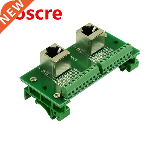 RJ45 Breakout Board with 2 RJ45 Jacks and 2 *8pins terminal