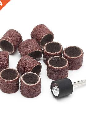 10Pcs 12.5mm Grit 80# Sanding Bands +3.17mm Mandrel Rotary T