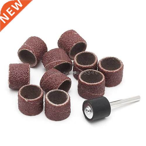 10Pcs 12.5mm Grit 80# Sanding Bands +3.17mm Mandrel Rotary T