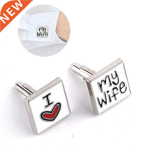 New Fashion Cufflink For Men I Love My Wife Design Good Husb