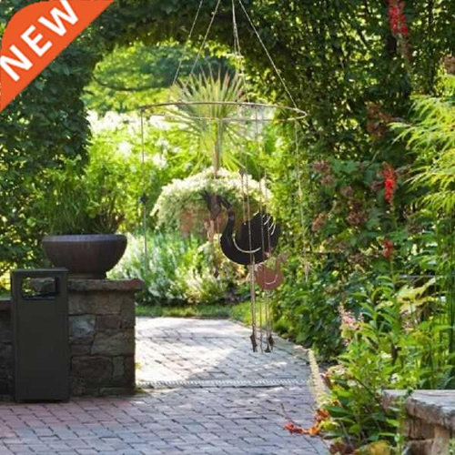 Metal Good Vintage Rotating Swan Windchime Decor