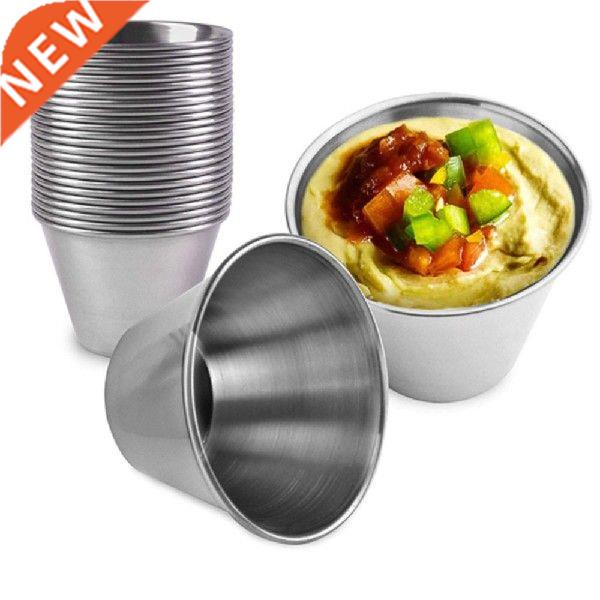 3pcs Stainless Steel Sauce Cup Condiment Ketchup Dipping