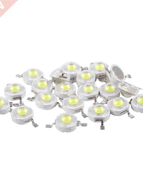 20 Pcs High Power 2 Pin 3W White LED Bead Emitters 170-190Lm