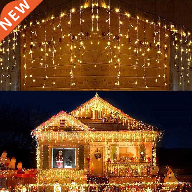 5M Outdoor Waterproof Christmas Festoon Lights Icicle Curtai