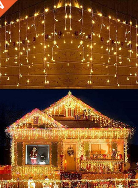 5M Outdoor Waterproof Christmas Festoon Lights Icicle Curtai