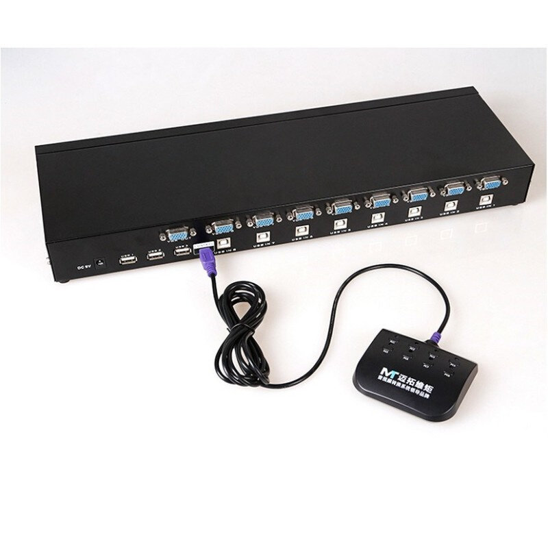 8 Ports SB 2.0 Manual KVM SWICH VGA 19' Rack mountable w. De