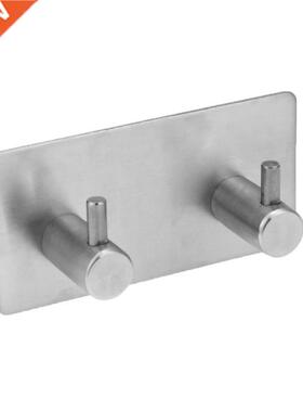 2 Holes Self Adhesive Wall Door Back Hooks Heavy Duty Clothe