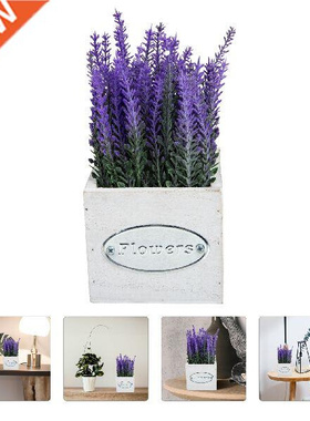 Potted Artificial Lavender Plant Fake Flower Plants In Pot