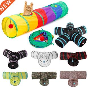 2/3/5 Holes Foldable Pet Cat Tunnel Toys Kitten Rabbit Indo