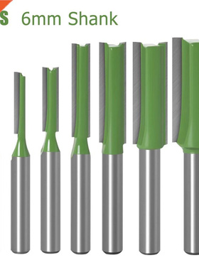 7Pcs 6mm Shank Single Double Flute Straight Router Bit Woodw
