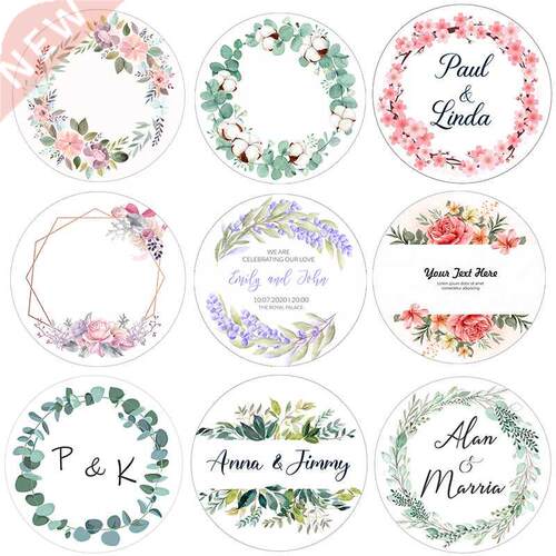 Custom Logo Wedding Birthday Party Sticker Personalized Desi
