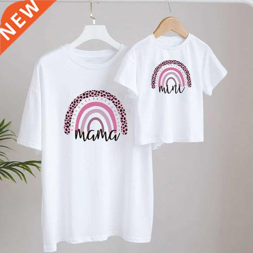 1Pc Rainbow M Daughter T-shirts Summer Family Matching