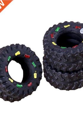 Tire Dog Toy Funny Interactive Teeth Cleaning Puppy Squeak
