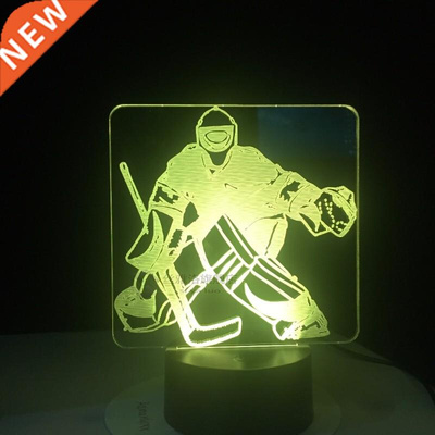 Ice Hockey Goalie 3D Modelling Table Lamp 7 Colors Change LE