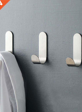 8pcs Adhesive Stainless Steel Towel Hooks Robe Hanging Hooks