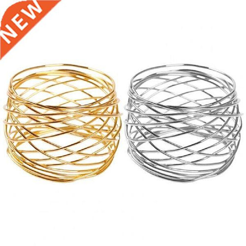 1Pc Wide Round Gold Napkin Rings Metal Cross Hollow Sliver