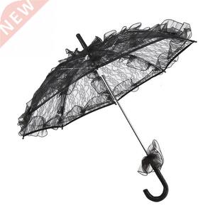 Vintage Black Color Lace Umbrella Parasol for Lady Women Wed