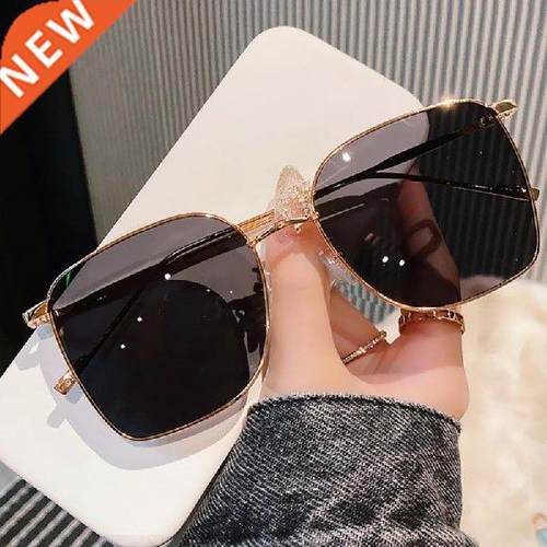 Luxury Metal Sunglasses For Women Men Square Large Frame
