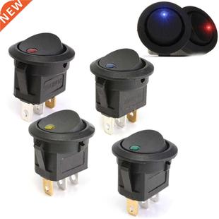 Switch Van Car Dash Dot Rocker Round Waterproof 12V 5Pcs