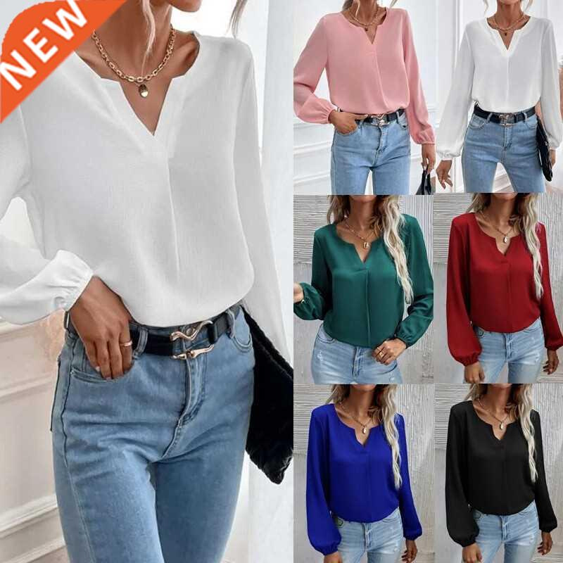 shirts shirt women Long Sleeve Autumn clothes White Lapel