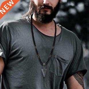 2020 Classic Arrow Pendant Necklace Men Handmade Tiger Eye M