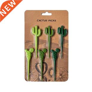 K1MF Kotak Bento Garpu Buah Makanan Bentuk Kaktus Lucu