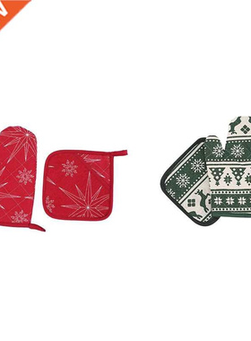 Christmas Microwave Oven Gloves Hook Design Easy Accept