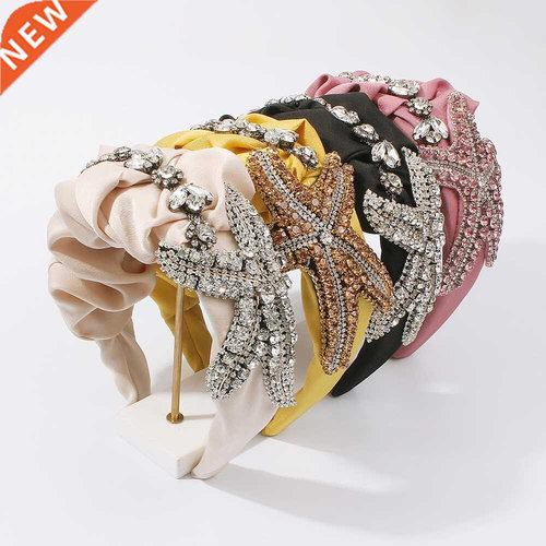 Sea Starfsh Headband Har Accessores Satn wth Glass Rhn