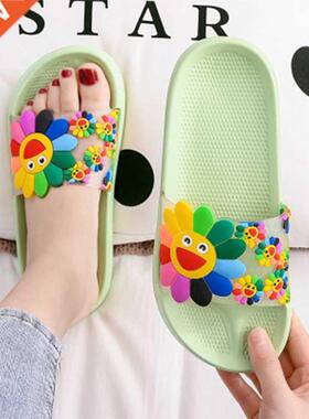2020 Women Beach Slippers Women's Rainbow Colors Woman Cute