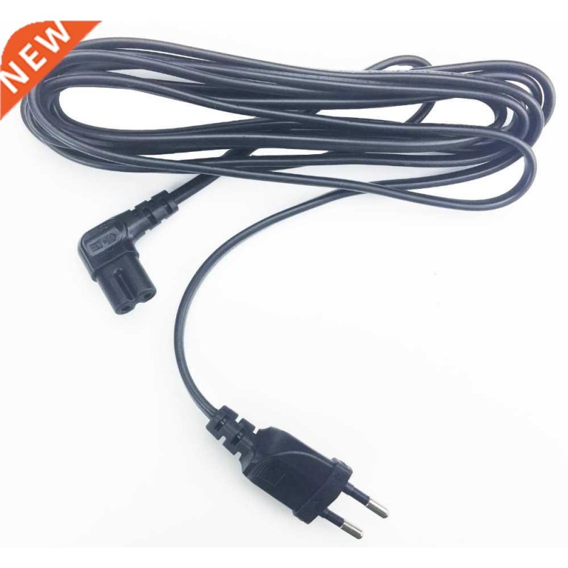 15ft 5M Angled EU Euro AC power cable cord lead EU 2-prong t