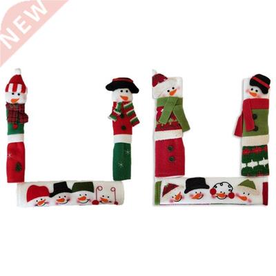 3 Pcs Christmas Fridge Handle Covers Santa Claus Microwave O
