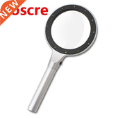 Handheld Magnifier Reading Metal Glass 12LED Magnifying