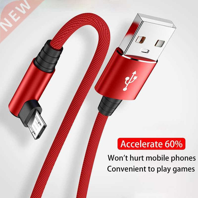 USB Micro Cable 3A 90 De Elbow Data Cable Charger Cord f