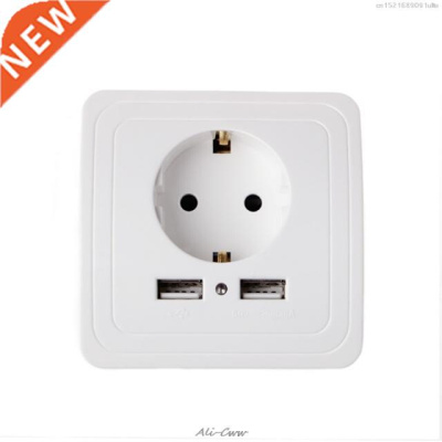 Power outlet Dual USB Port 5V 2A Electric Wall Charger Adapt