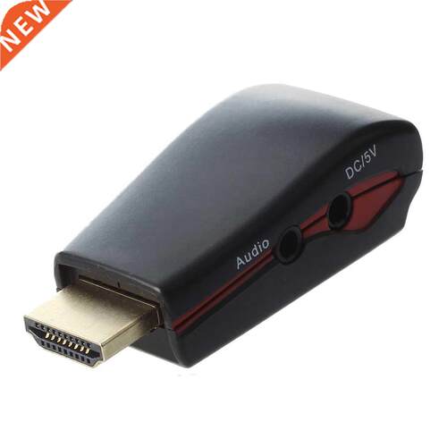 Mini Converter HDMI Male to VGA Video Audio Black
