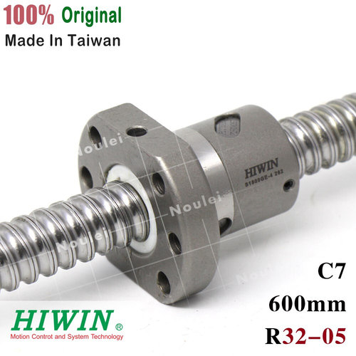HIWIN 3205 ball screw 600mm C7 with 5mm lead ballnut for CNC