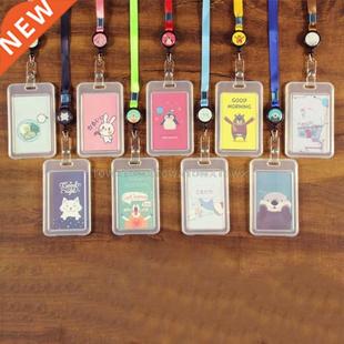 Cartoon Plastic Bus ID Card Holder Case Badge Retractable Re