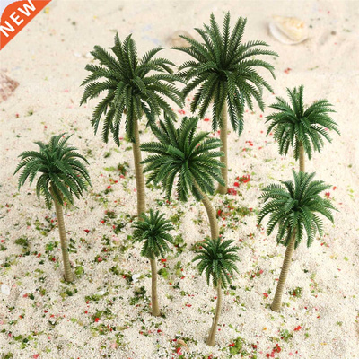 15Pcs Plastic Tropical Coconut Palm Trees Model Train Railro