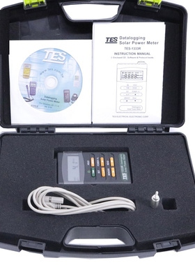 TES-1333r Datalogging Solar Power Meter RS-232 Interface