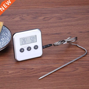 Kitchen Foods Thermometer Timer Food Meat Temperature Meter