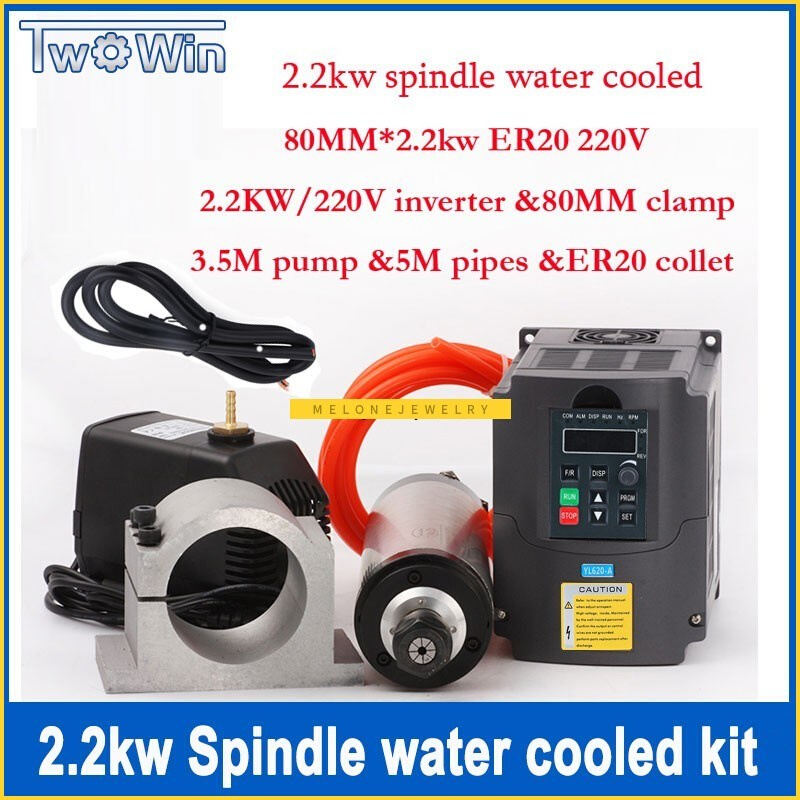 CNC Spindle 2.2kw Water Cooled Spindle Kit 220v 2.2kw Freque