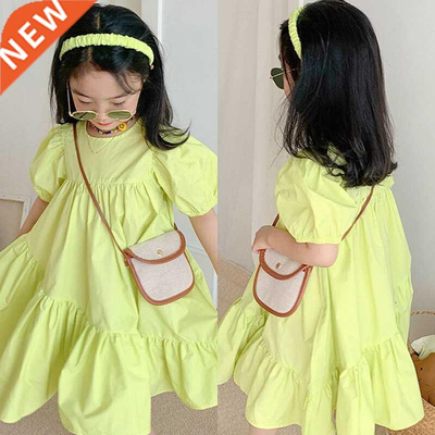 Baby Girls Dresses Summer New Stitching Short-Sleeved Irregu