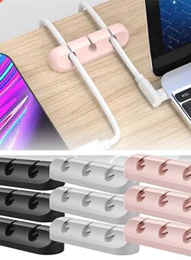 3pc Cable Organizer Silicone USB Cable Winder Desktop Tidy M