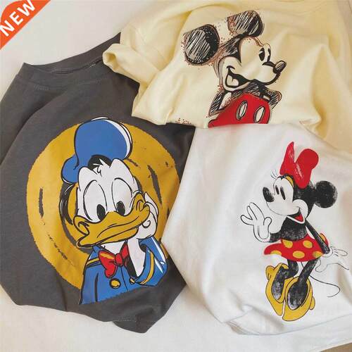 Mickey Cotton Shirt Summer Children's Half Sleeve Minnie Chi