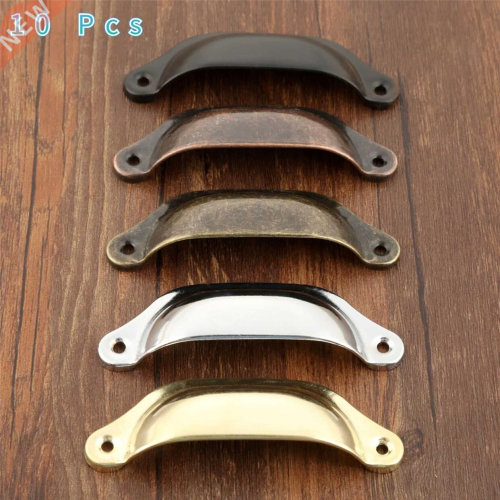 10Pcs Cupboard Antique Brass Shell Pull Handles Retro Kitche