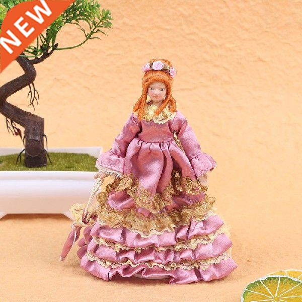 1:12 Miniature Lady Mini Victorian Dolls Dollhouse