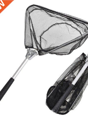 Foldng Fly Fshng Net Alumnum Alloy Pole Nets Trangular