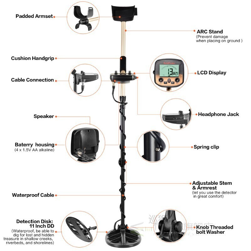 Underground Metal Detector LCD Display High Sensity Gold Bug