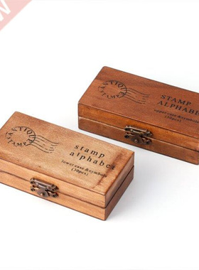 30pcs Retro Alphabet Letter Lowercase Wooden Rubber Stamp Se
