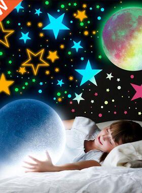 self-hensive Luminous Moon and Stars Wall Stickers PVC Hom
